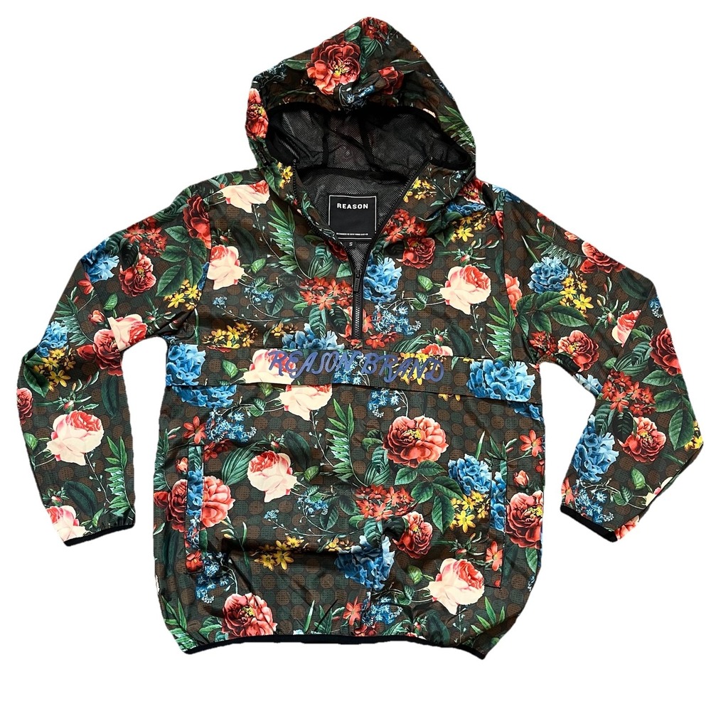 Reason NYC Floral Pullover Windbreaker Jacket Men's S Streetwear Athleisure